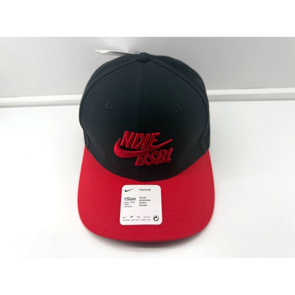Nike Youth Classic99 Baseball Hat - Black & Red
